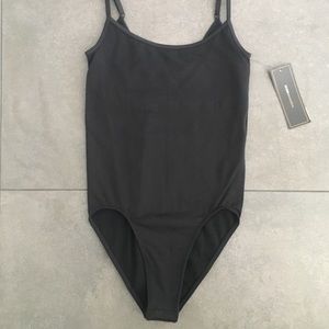 NWT BCBGMAXAZRIA Black Nylon Bodysuit sz XS/S